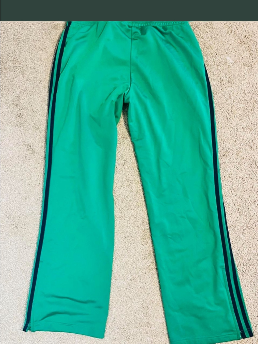 adidasTeal Green Track Pants with black Side Stripes - Picture 2 of 3
